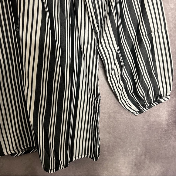 NWT! Everlane Gathered Shirt Butterlite Striped Button Front Women Size XXS - Picture 4 of 13